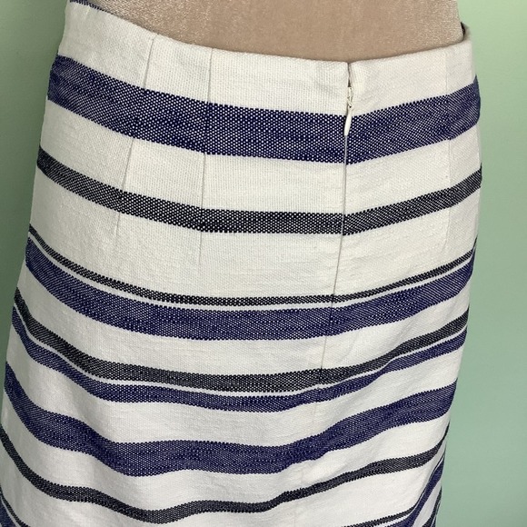 Ann Taylor LOFT Woven Cotton Blanket Short Wrap Skirt Stripes Fringe - Picture 9 of 16